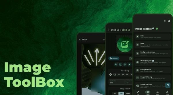 Clean interface of Image Toolbox showing four main categories