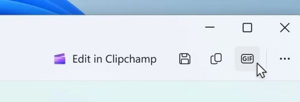 Snipping Tool preview window showing GIF export button