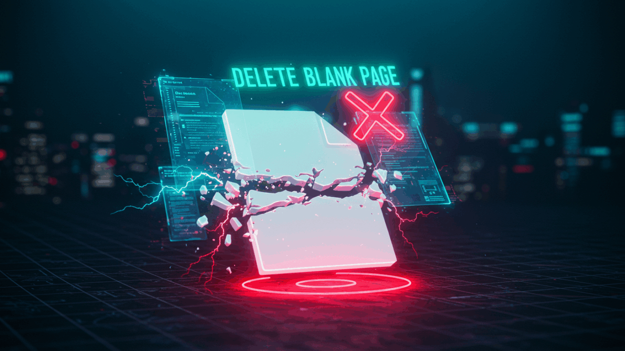 delete blank page